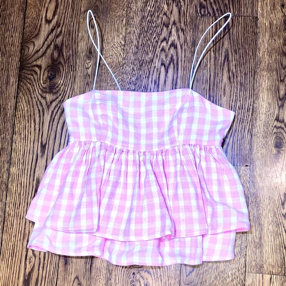 Urban Outfitters Tops - Urban Outfitters Pink Gingham Baby Doll Top